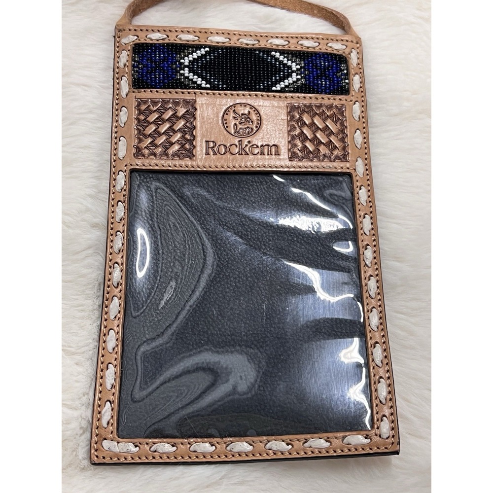 Rock'em Western Wear Leather Bag Crossbody Phone Id Holder Equestrian